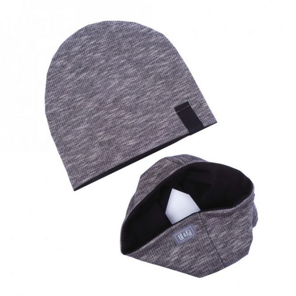 Ul &amp; Ka - Beanie &amp; Schal Set Melange Grey