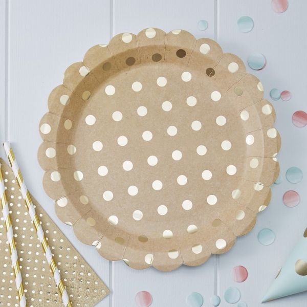 Ginger Ray - Pappteller Polka Dots Pick and Mix