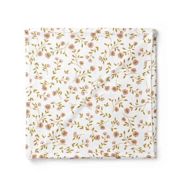 The mini scout - Muslin Swaddle Wild Flower White