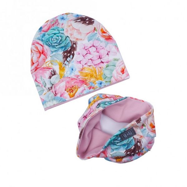 Ul &amp; Ka - Beanie &amp; Schal Set Pastel Flowers