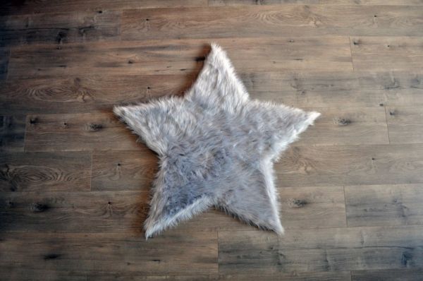 Kroma Carpets - Kunstlammfell Stern hellgrau