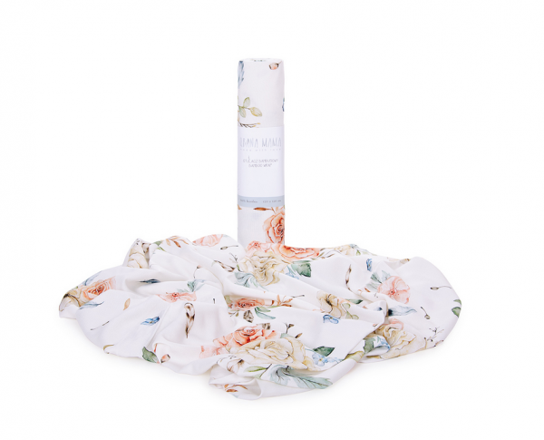 Qbana Mama - Bambus Muslin Vintage Flowers 120 x 120cm