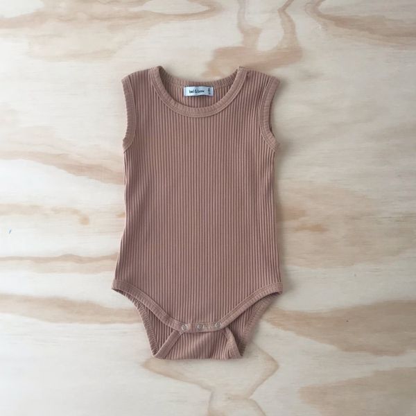 bel&amp;bow - Ribbed Singlet Body Cocoa