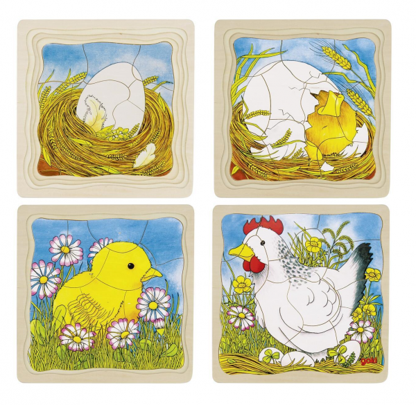 goki - 4 Schichten Puzzle Das Huhn