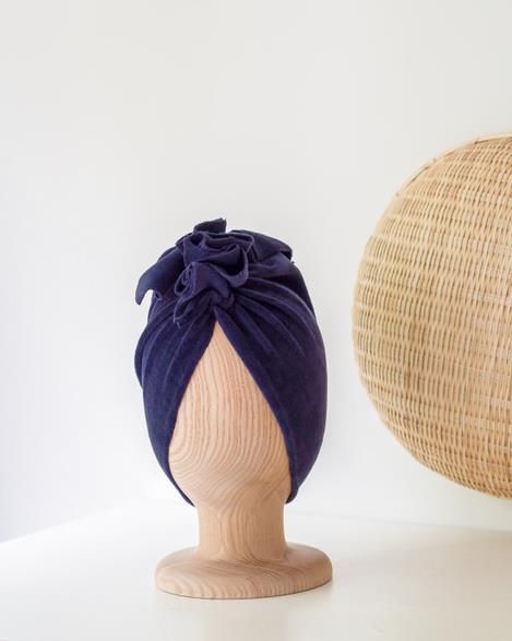 Looks by Luks - Turban Samt Navy Blue