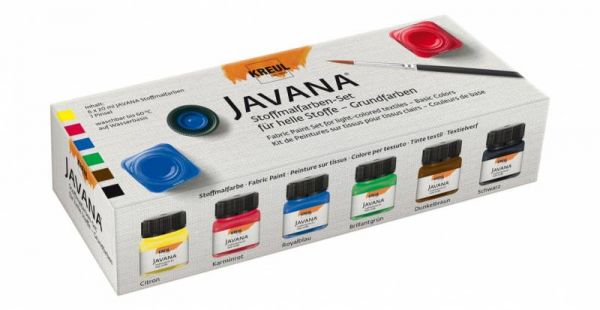 KREUL - Javana Stoffmalfarben für helle Stoffe Set Grundfarben 6 x 20 ml
