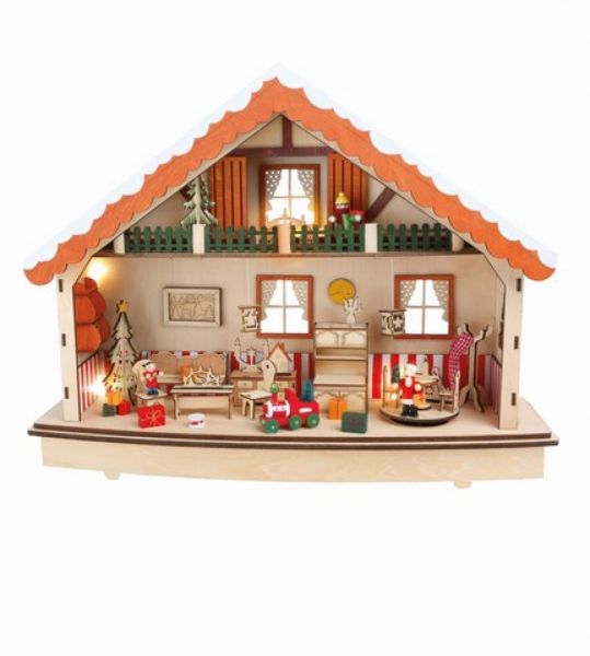Small Foot - Spieluhr & Lampe aus Holz Häuschen