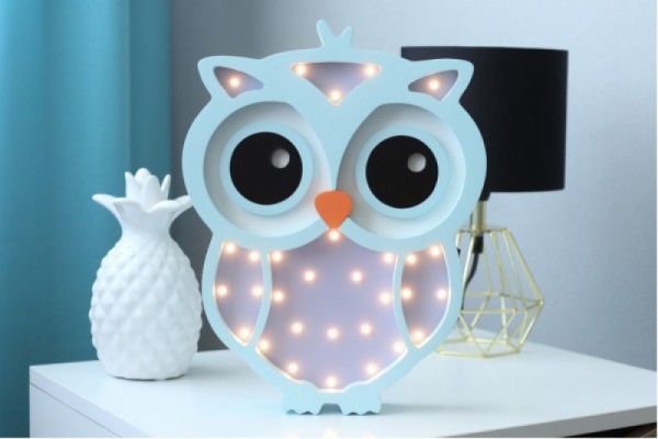 HappyMoon - LED Nachtlampe Eule flieder mint