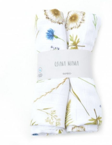 Qbana Mama - Bambus Muslin 2er Set Herbal