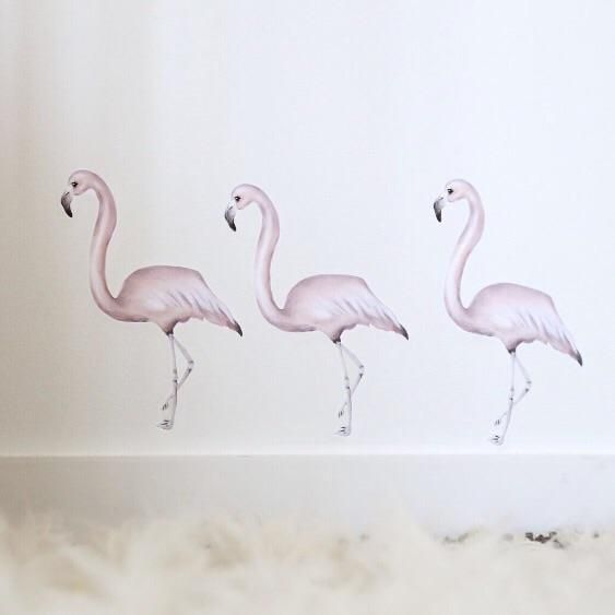 Little Rae Prints - Wandsticker Flamingo Trio