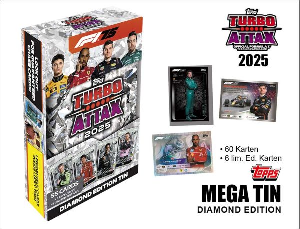 Topps - Turbo Attax Formel 1 TC 2025 – MEGA TINS Diamond Edition