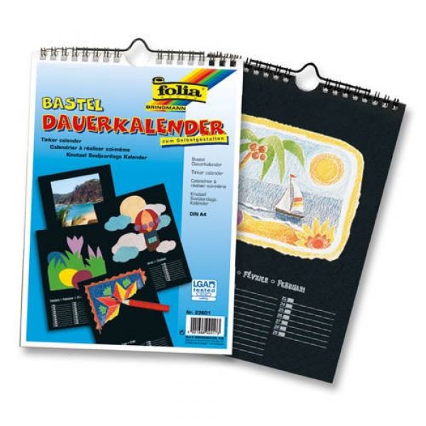 Idena - Bastel Dauerkalender A4 schwarz