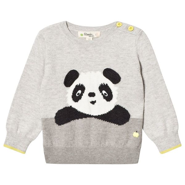 Bonniemob - Strickpullover Kaschmir Panda grau