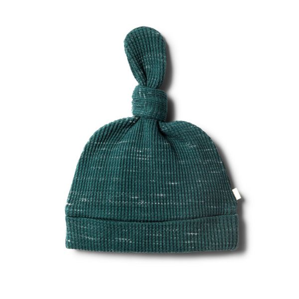 wilson &amp; frenchy - Petrol Fern Waffel Knoten- Beanie