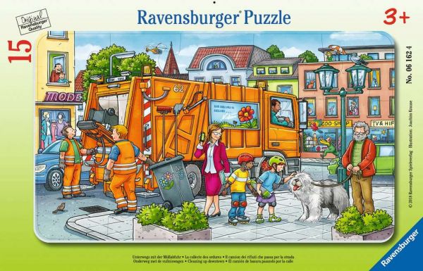 Ravensburger - Kinderpuzzle Unterwegs mit der Müllabfuhr