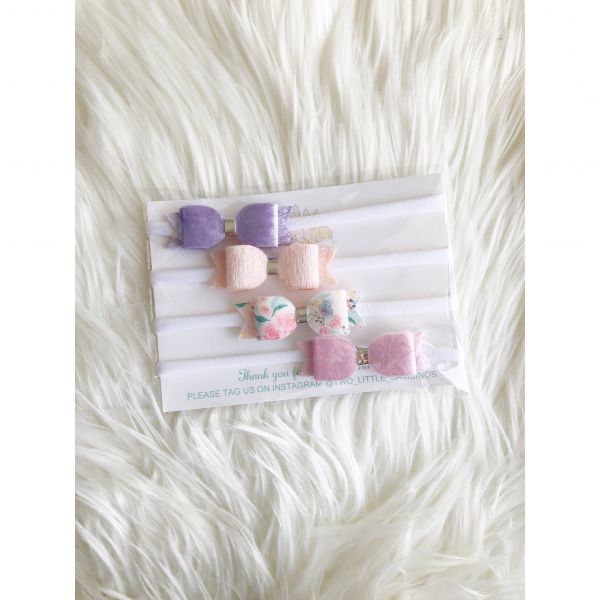 Two little Bambinos - 4er Haarclipset Velvet Spring