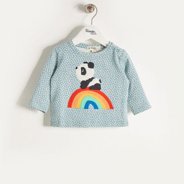 Bonniemob - Shirt Rainbow Panda blau