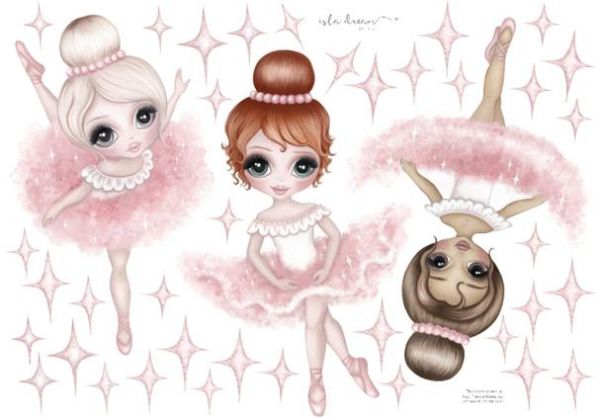 Isla Dream Prints - Wandsticker 3 Ballerinas A2