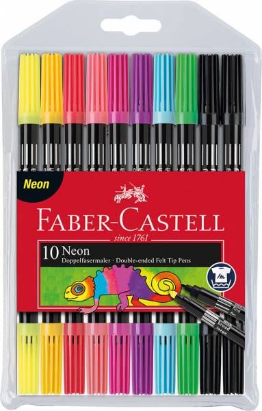 Faber-Castell - Doppelfasermaler 10er Set neon