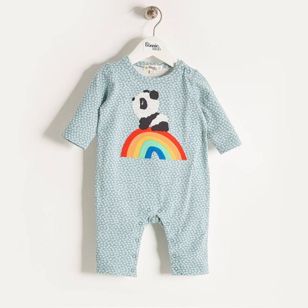 Bonniemob - Strampler Rainbow Panda blau