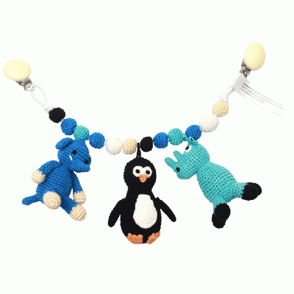 natureZOO - Kinderwagenkette Nashorn, Pinguin & Elefant