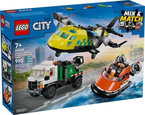 LEGO® City 60505 - Kombinationsset mit Flugzeug, Wartungsfahrzeug und Luftkissenboot