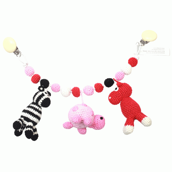 natureZOO - Kinderwagenkette Hippo, Turtle & Zebra