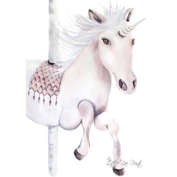 Little Rae Prints - Poster Carousel Unicorn