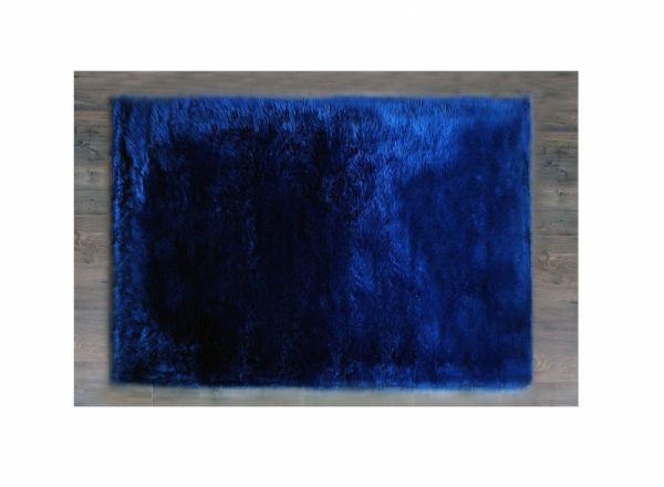 Kroma Carpets - Kunstlammfell Rechteck dunkelblau