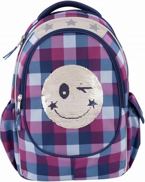 TOPModel - Schulrucksack Pailletten Smiley blau