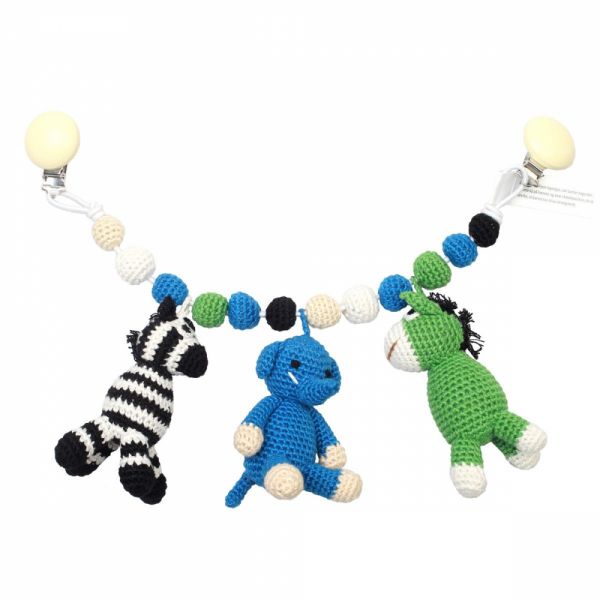 natureZOO - Kinderwagenkette Zebra, Elefant & Esel