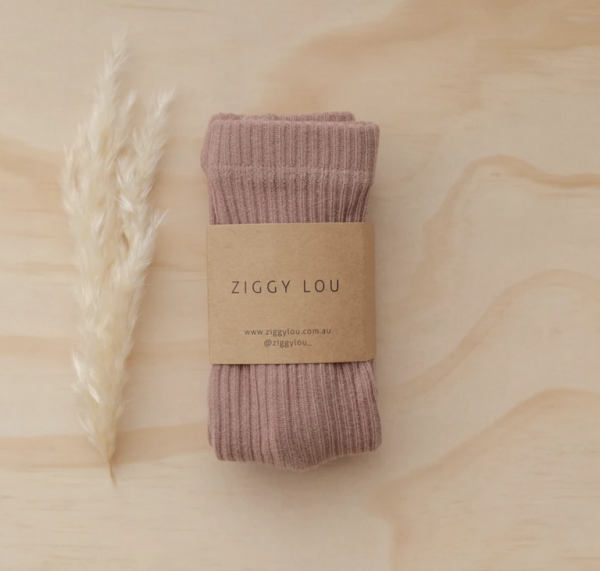 Ziggy Lou - Strick- Strumpfhose gerippt Dusty Rose