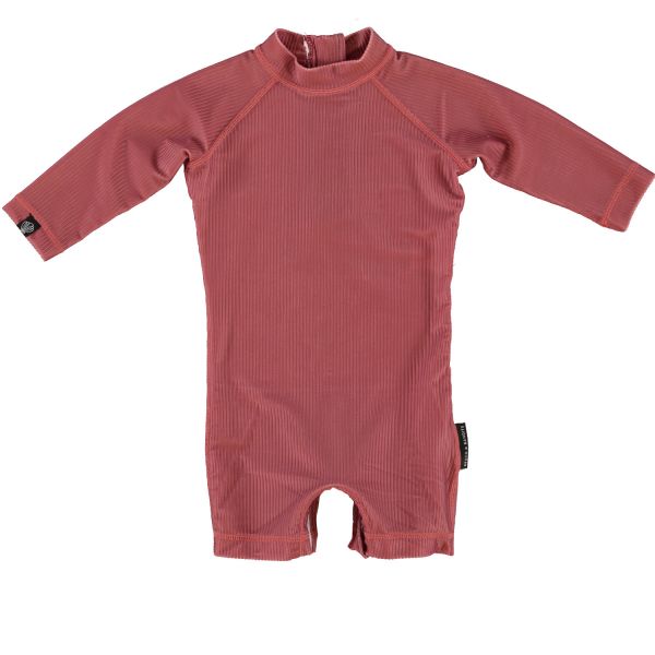 Beach &amp; Bandits - UV Badeoverall Baby Ribbed Garnet Bordeaux