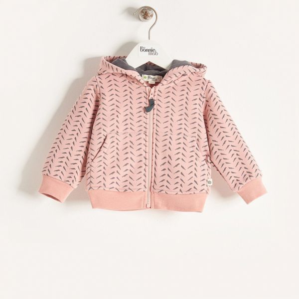 Bonniemob - Olli Bambus Print Hoodie rosa