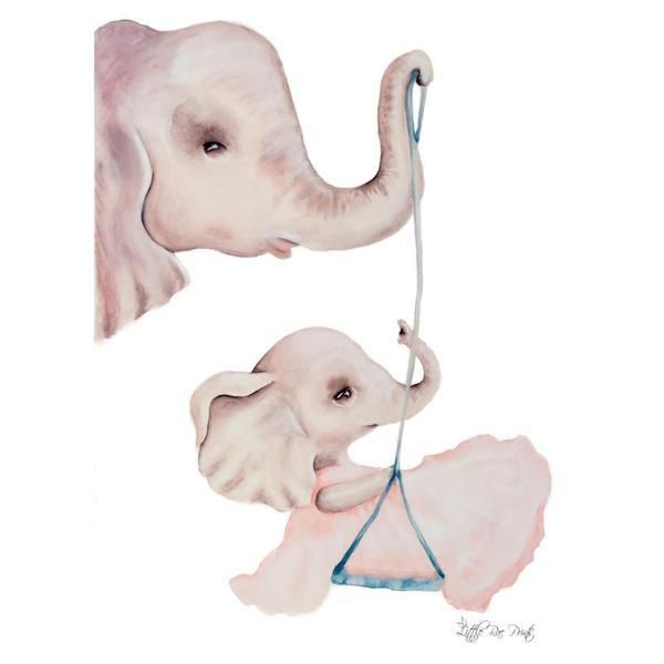 Little Rae Prints - Poster Elephant Swing