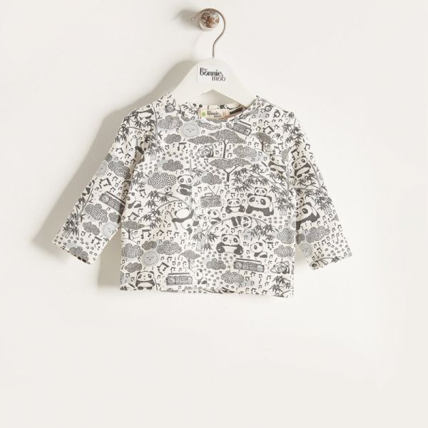 Bonniemob - Shirt Panda Print grau