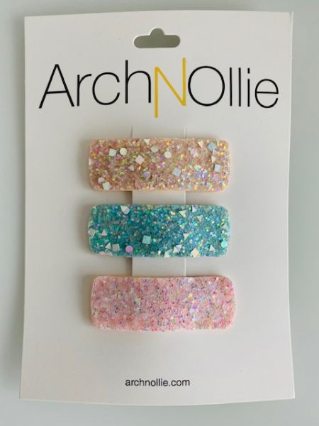 ArchNOllie - Haarclip Set Rechteck Glitter