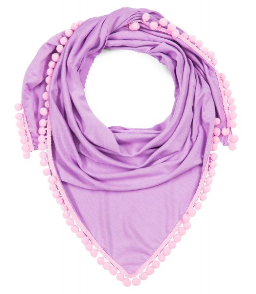 Maylily - Bambus Triangel Schal mit PomPom Lilac Pink