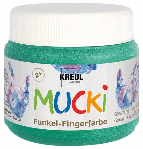 KREUL - MUCKI Funkel-Fingerfarbe Smaragd-Grün, 150 ml