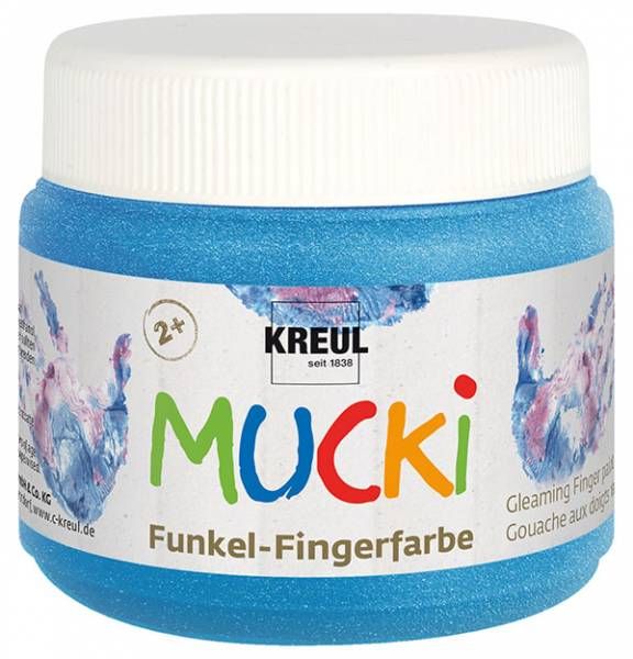 KREUL - MUCKI Funkel-Fingerfarbe Diamanten-Blau, 150 ml