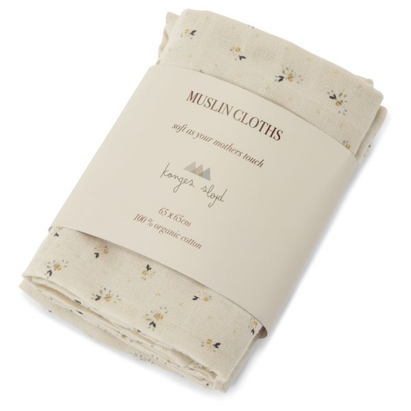 Konges Sløjd - 3er Set Muslin Swaddle Petales Zarte Blümchen