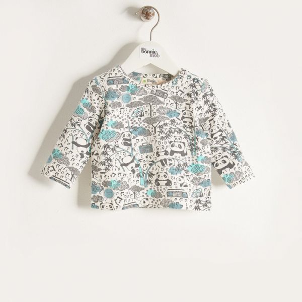 Bonniemob - Shirt Panda Print blau