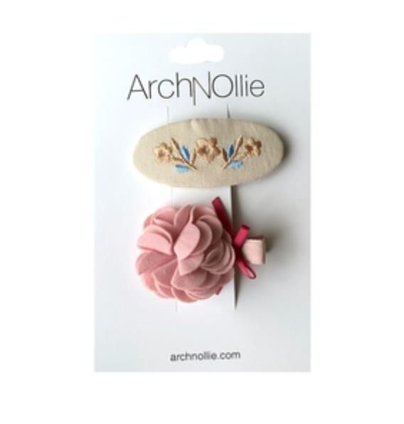 ArchNOllie - 2er Set Haarclips Floret Pink