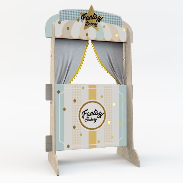 Dekornik - Puppentheater &amp; Buchregal 2 in 1 Bakery Shop