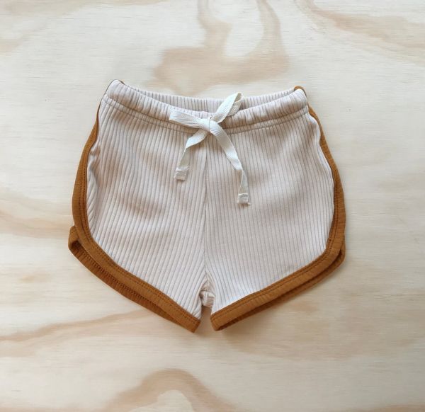 bel&amp;bow - Ribbed Shorts Oatmeal