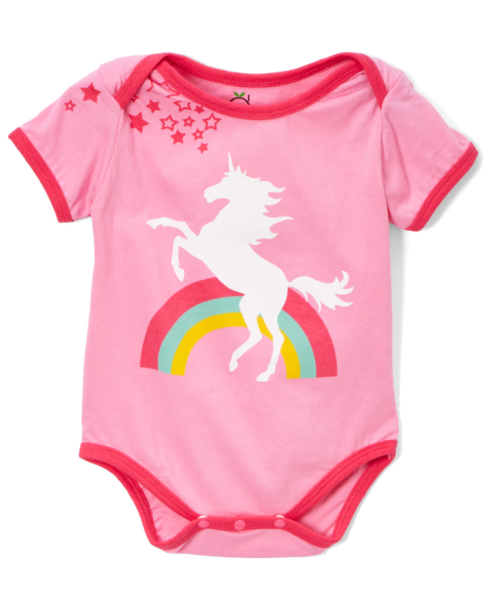 Doodle Pants - Body Regenbogen Einhorn Pink