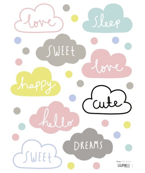 Lilipinso - Wandsticker Clouds multicolor