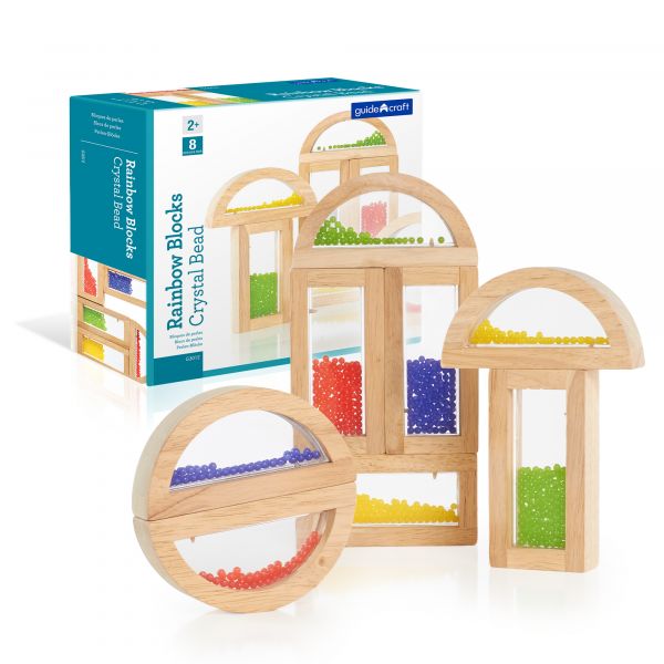 Guidecraft - Rainbow Blocks Crystal Beads 8 teiliges Set