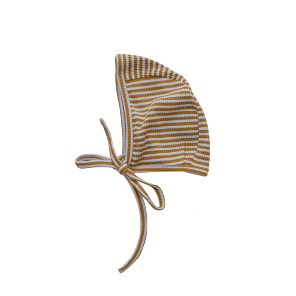 Two Darlings - Bonnet Mütze Mustard Stripe