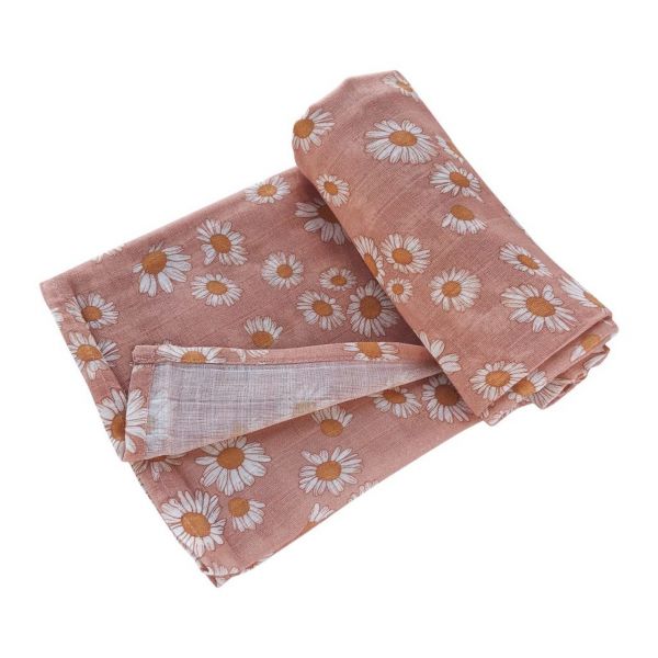 The mini scout - Muslin Swaddle Daisy Blush Pink